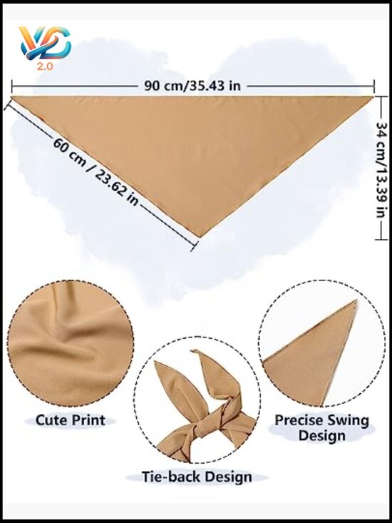 3-Pack Tie-Back Boho Bandanas Triangle Head Scarf Hair Scarf Headband Elastic main image 6